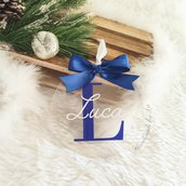 Medaglione natalizio con nome e iniziale - 10 cm 