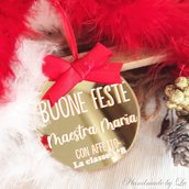 Medaglione natalizio Buone feste Maestra - 10 cm