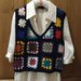 Gilet granny square uncinetto, cardigan piastrelle granny