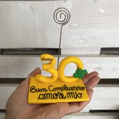 Portafoto / Cake topper personalizzato con numero - realizzato a mano in pasta FIMO