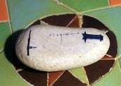Foto su pietra fatta a mano, soggetti vari. Scena lacustre