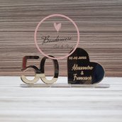 Bomboniera anniversario in plexiglass personalizzabile nozze d'oro argento