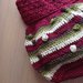 borsa a uncinetto lana fatta a mano a righe bordeaux verde panna borsetta a palloncino inverno vintage 