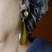 GRANDI ORECCHINI a goccia verde oliva con strass, orecchini moda, orecchini iconici, orecchini verdi, orecchini di tendenza, maxi orecchini 