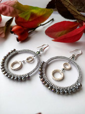 Orecchini cerchio color argento, orecchini donna, pendenti, regalo natale