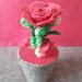 Vasetto in pannolenci, con applicazioni floreali, colore rosa 🌺 fucsia.