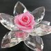Ninfea fiore cristallo con rosa eterna stabilizzata cm 11