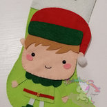Calza natalizia pannolenci con babbo natale- calza befana in pannolenci 
