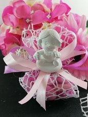 Bimba neonata 3d in gesso ceramico prifumato su rete