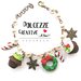 Natale in dolcezze - Bracciale handmade natalizio con ghirlanda, perle, muffin albero di natale, cioccolato, 