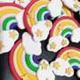  BOMBONIERA ARCOBALENO SEGNAPOSTO NUVOLA COMPLEANNO NASCITA BATTESIMO DECORAZIONE FESTA CALAMITA UNICORNO