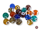 30 Perle Vetro - 14 mm - Tonde Sfera -  Lotto misto - KE14-M