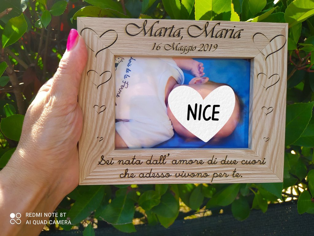 ANNUNCIO NOME BAMBINO - Insegna in legno con incisione personalizzata