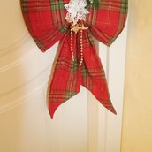 Fiocco natalizio in tessuto a scelta 45 x 30 cm