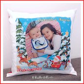 Cuscino Natalizio con Foto Personalizzato Regalo Natale