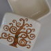 Scatola in ceramica di Castelli, realizzata e dipinta a mano cm 7,5x7,5x4