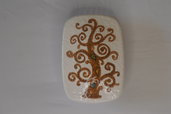 Scatola in ceramica di Castelli, realizzata e dipinta a mano cm 10x7,5x4