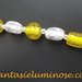 collana perle di vetro bianche e gialle