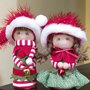 Coppia di elfi decorazioni natalizie