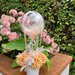 Mongolfiera da tavolo con fiori  color albicocca