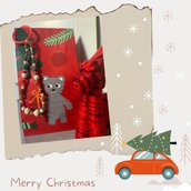 Portachiavi "Un Natale d'oro" con perline colorate in tema natalizio, ciondolini color oro