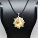 collana cristallo giallo topazio, collana ambra, pendente cristallo, ciondolo con cristalli, collana con perline di vetro, collana punto luce