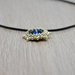 collana cristallo blu scuro, collana con cristallo montana, pendente cristallo, ciondolo con cristalli, collana con perline di vetro, collana punto luce