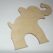 Sagoma in legno forma elefante cm 27x24