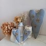  Cuori shabby grigi a pois bianchi