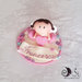 Cake topper angelo con cuore con base e pergamena personalizzata con nome
