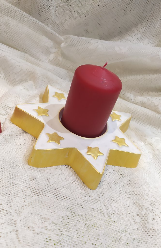 6pcs Portacandele In Legno Di Natale Albero Di