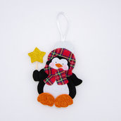 Pinguino natalizio decorativo, 12 cm x 9 cm