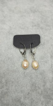 orecchini 925 con  perle di fiume coltivate