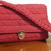 Pochette in fettuccia elastica bordeaux fatta a mano