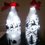 Lampade natalizie bottiglie o vetro cemento