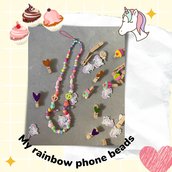Phone beads "RAINBOW" con perline colorate in acrilico
