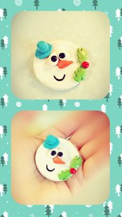 Christmas SnowMan fimo