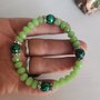 bracciale verde chiaro e scuro con giada e malachite