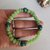 bracciale verde chiaro e scuro con giada e malachite