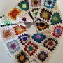 Sciarpa granny  square, sciarpa piastrelle  uncinetto, mattonelle nonna