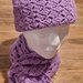 cappello e sciarpa di lana lavanda  donna ragazza fatta a mano uncinetto