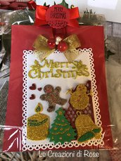 Tags Appendibile Merry Christmas con decorazioni in gomma eva 