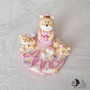 Cake topper battesimo orsetta per bimba personalizzato con nome 