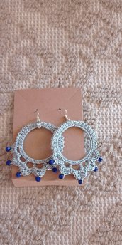 Orecchini argento e perline blu ottima idea regalo