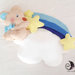 Fiocco nascita orsetto e arcobaleno in scala di blu e stelline personalizzabile per bimbo 