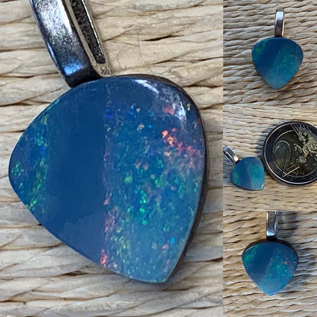 Pendentif (ciondolo) En Opale D'Australie Lightning Ridge - Bijou Runa Gioiello - Neuf Sans Emballage