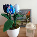 Vaso di tulipani in stoffa, per decorare casa, ufficio, e negozio