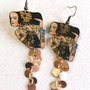 Klimt orecchini fatti a mano stile egizia con pendenti dorati