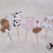 cupcake topper animali della fattoria decorazione per cupcake, dolcetti, panini, tramezzini