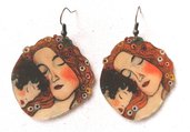 Klimt maternità orecchini creati a mano 